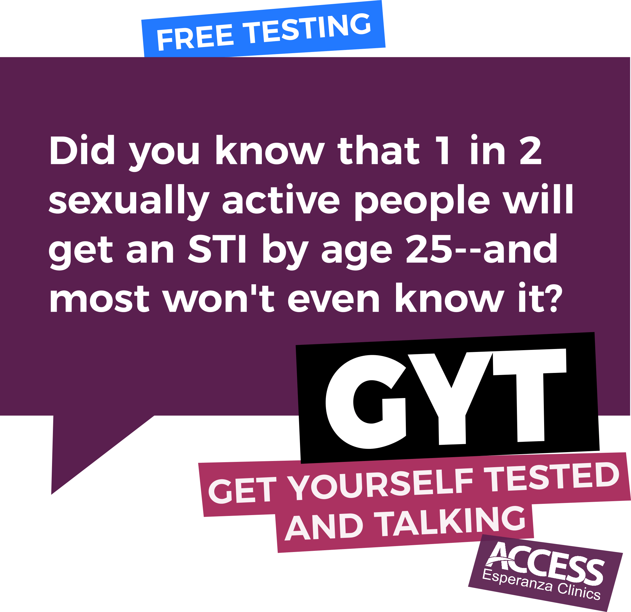 Did you know that 1 in 2 sexually active people will get an STD by age 25--and most won't even know it?
